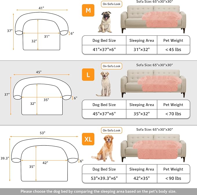GGIB Calming Dog Bed Fluffy Plush Dog Mat for Furniture Protector with Removable Washable Cover for Large Medium Small Dogs and Cats (Large, Pink) - Image 5