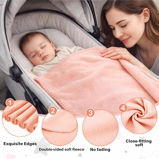 Newwiee 48 Pcs Bulk Fleece Throw Blankets 50'' x 60'' Oeko-tex Standard 100 Certified for Outdoor Wedding Guest Blankets Donation Homeless Sleepover Lap Pet Sofa, All Seasons Use (Pink Shades) - Image 3