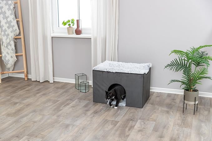 Trixie Harvey Cave - Cat Bed - Soft and Durable Cube House - Foldable Hideaway - Pet Condo for Indoor Cats and Small Dogs - Image 5