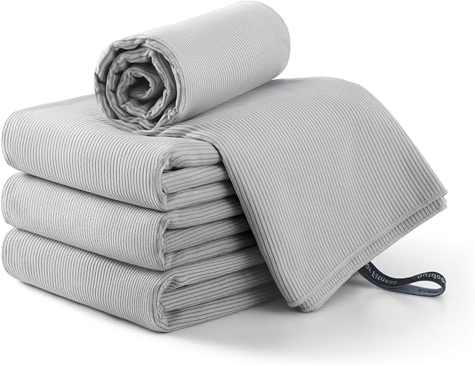 REDKISS Oversized Beach Towels, 4 Pack Microfiber Towel Set for Adults, Lightweight, Quick Dry, Absorbent & Sand Proof, 62x31 Inch, Pool Towels – Gray by REDKISSOnline