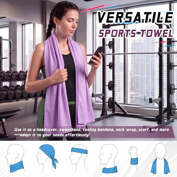 Mixweer 4 Pack Gym Microfiber Bath Towels 63"x32" Extra Large Shower Towel Lightweight Oversized Fast Drying Bathtowel for Gym Sports Travel Camping(Dark Gray, Pinkish Purple, Bluish Gray, Purple) - Image 7