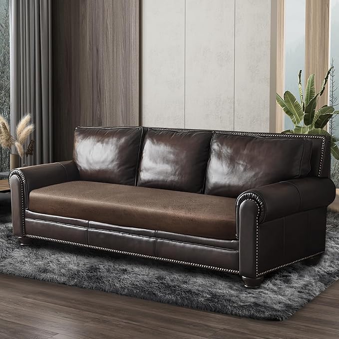 ANARACHON Leather Look Couch Cushion Covers Sofa Seat Slipcovers Sets Couches Furniture Protector for Sectional Armchair Loveseat Pets Kids Stretch Spandex Fabric (1 Cushion Sofa, Light Brown) - Image 8
