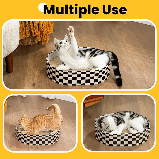 Conlun Cat Scratcher Box with 4 Cat Scratching Board Reversible Scratch Pad, Heavy Duty Corrugated Cardboard Pet Bed Lounger Kitty Scratchers for Indoor, Protects Furniture,Kittens Gifts-Large - Image 3