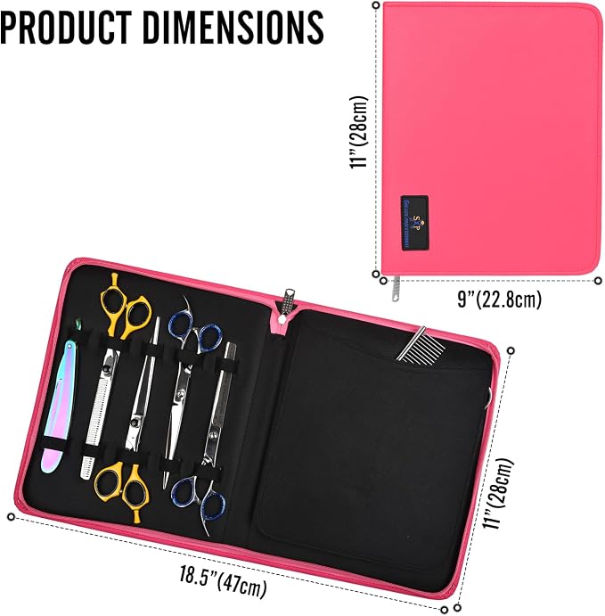Case Holds 10 Grooming or Beauty Shears (PINK) - Image 6