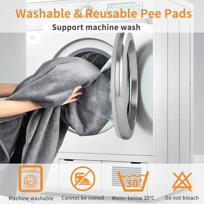 LOOBANI Washable Pee Pads for Dogs, 2 Pack Non-Slip and Leak-Proof,48"x48" | Super Absorbent Reusable Dog Pee Pads, Machine Washable, Extra Large Whelping Pads for Crate, Playpen, Floor, Housebreaking - Image 5