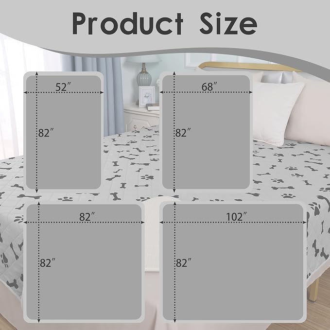 Waterproof Blankets for Dogs -NANBOWANG Dog Bed Covers for Large Dogs, Water Absorb Training Pads (10282 Gray) - Image 2