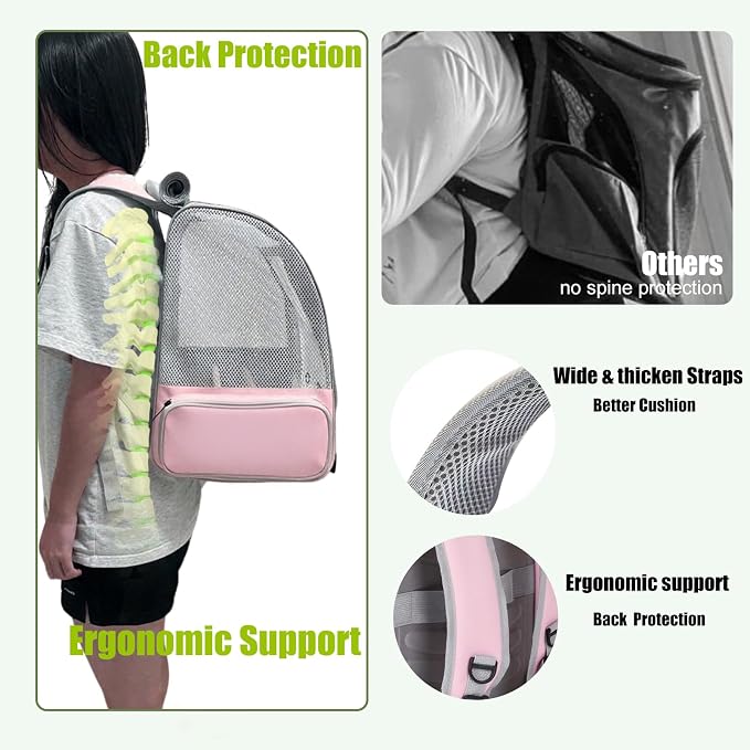 Parrot Carrier Backpack with Front Zipper Opening, Bird Travel Carrier Cage with Standing Perches and Metal Tray, Breathable Portable Transport Bag for Parakeet, Budgie, Conure, Cockatiel, Parrot - Image 5