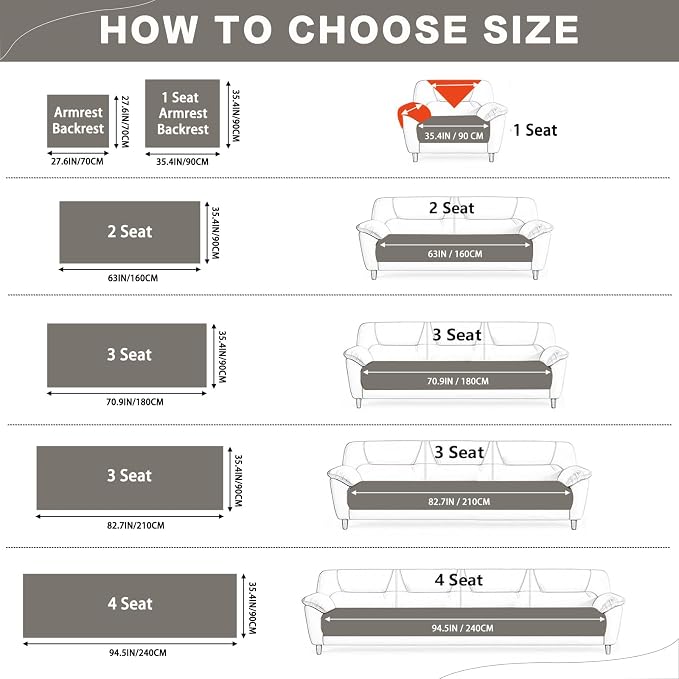 DREAMINGO Faux Fur Couch Armrest Cover, Soft Plush Sofa Covers for Pet Washable, Non Slip Furniture Protector for 2-3 Cushion Couch Sofa, 27.6x27.6 Inch, Grey - Image 2