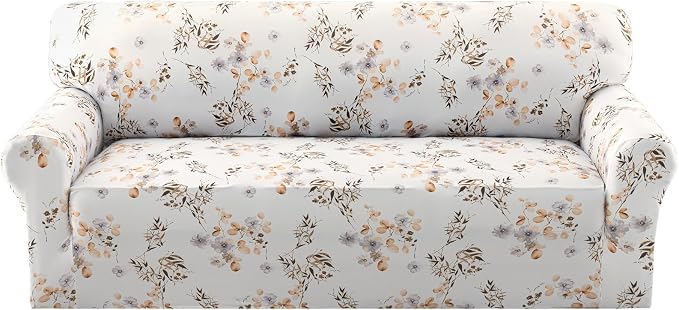 H.VERSAILTEX Floral Pattern Couch Covers High Stretch Sofa Covers Printed Couch Covers for 3 Cushion Couch Super Soft Couch Cover for Dogs Washable(Chic Bloomsom,Sofa) by HVERSAILTEX