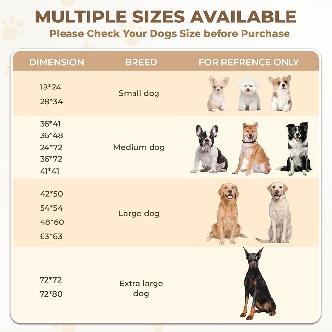 Fostanfly Washable Dog Pee Pads, Ultra-Absorbent, 36"x41"-2 Pack, Brown | Leak-Proof, Waterproof, Non-Slip, Large Reusable Pee Pads for Puppy Potty Training, Crate and Playpen with 8 Tie Straps - Image 8