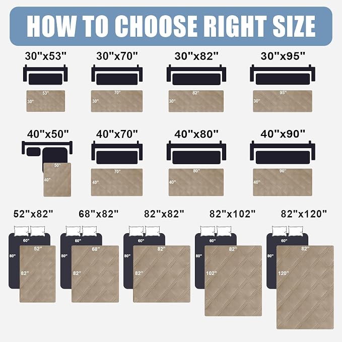 Smiry Waterproof Dog Bed Cover, Reversible Pet Blanket for Sofa Couch | Soft Washable Dog Blanket, Leakproof Couch Cover for Dogs Cats & Furniture Protection, 30x82, Taupe/Beige - Image 6