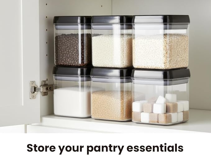 Felli Flip Tite Food Storage Container 5" LARGE Size Airtight Lid Lock Top, Stackable Kitchen Canister for Space Saving, Pantry Fridge Cupboard Organizer, Spice Seasoning Pet Treats Snack (1.1 qt) - Image 2