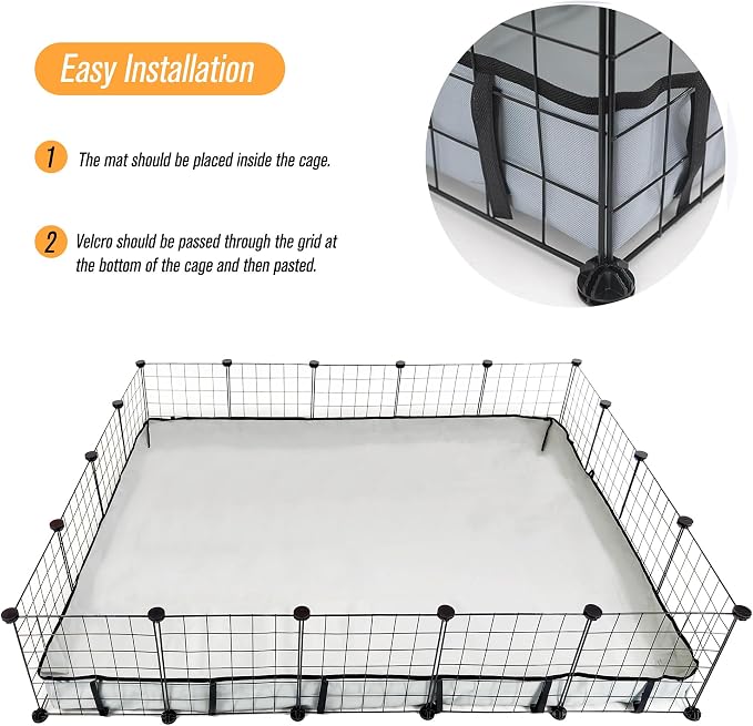 Guinea Pig Cage Liner Tarp Bottom Waterproof and Washable Base Also for Rabbits, Bunny, Chinchesillas, Hedgehog, Ferrets and Other Small Animals(48x60 inches) - Image 4