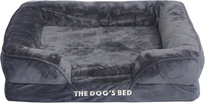 The Dog’s Bed Orthopedic Bolster Dog Bed Replacement Outer Cover - for CertiPUR-Certified Foam Beds, Flannel Fabric, Grey, Medium by THEDOGSBALLS