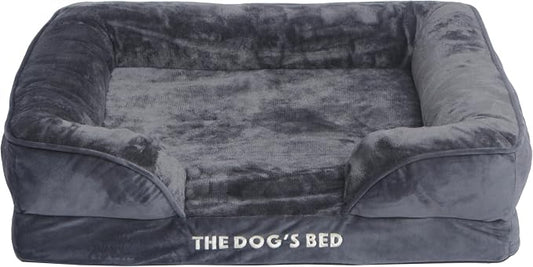 The Dog’s Bed Orthopedic Bolster Dog Bed Replacement Outer Cover - for CertiPUR-Certified Foam Beds, Flannel Fabric, Grey, Medium by THEDOGSBALLS