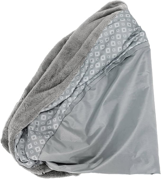 Furhaven Replacement Donut Dog Bed Cover Plush & Diamond Print Calming Cuddler, Machine Washable - Gray, Jumbo (X-Large) by FurHaven