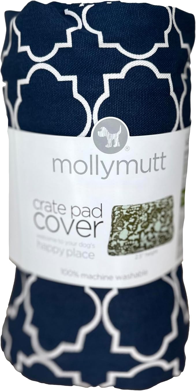 Molly Mutt Dog Crate Pad Cover, 100% Cotton Canvas Cover for Dog or Puppy Crate Bed, Durable, Washable, and Free of Harmful Chemicals, Pre-Shrunk, 36"x24"x2.5", Romeo & Juliet by MollyMutt