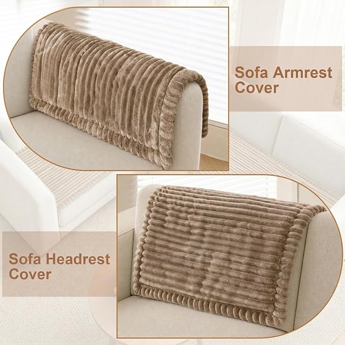 NAISI Pet Couch Covers for Sofa with Thick Filling and Non-Slip Bottom Sectional Sofa Covers Washable Friendly for Pets(1pc/27.5"x 27.5",Khaki) - Image 2