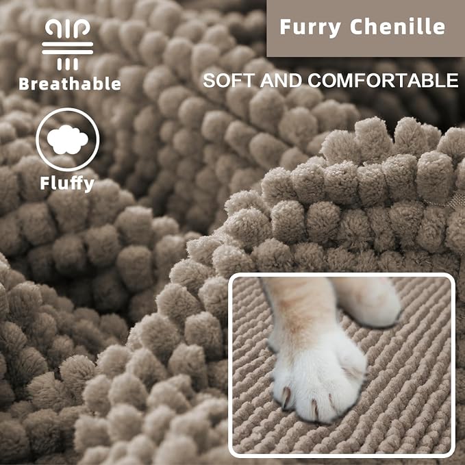 Flamingo P Chenille Dog Bed Cover Thick Couch Cover for Dogs Washable Pet Sofa Cover Protector Non-Slip Couch Covers for 3 Cushion Couch Furniture Protector Pet Friendly, 35" x74" Taupe - Image 3