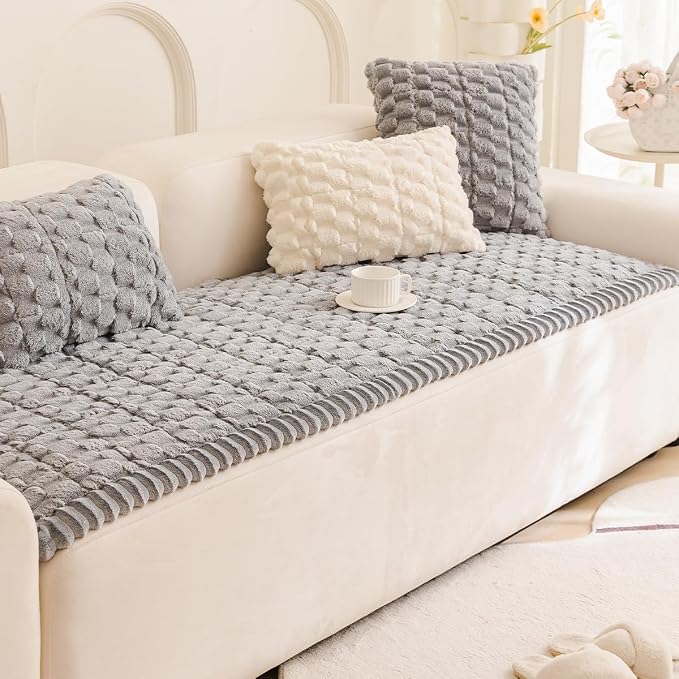 Plush Pet Sofa Covers Dogs Washable Non slip Couch Protector Cushion Cover | Dog friendly scratch-proof sofa protector fits I-shape armchair,loveseat,recliner,sectional couch pads - Image 8