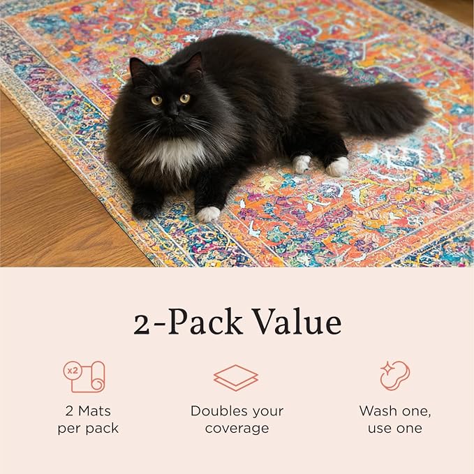 Lovewag Cat Litter Mat, Litter Box Mat, Mystic Fuchsia, 36x48, 2 Pack | Washable litter mat cover, kitty litter mat & cat mat for litter box, litter trapping mat, prevents tracking, multi-cat - Image 4