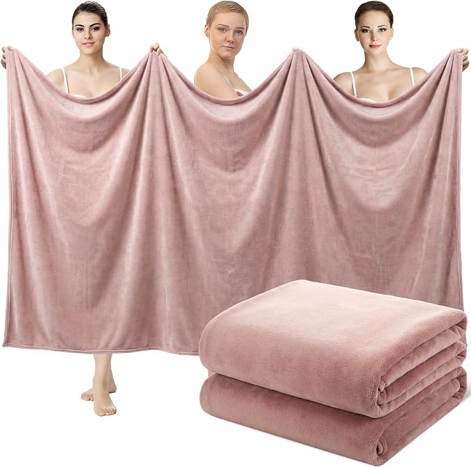 Mixweer 2 Pcs Oversized Bath Towels, 40 x 80 Inch Giant Microfiber Jumbo Bath Sheets Ultra Soft Bathroom Microfiber Quick Dry Absorbent Shower Towels for Spa Camping Beach (Platinum) by Mixweer