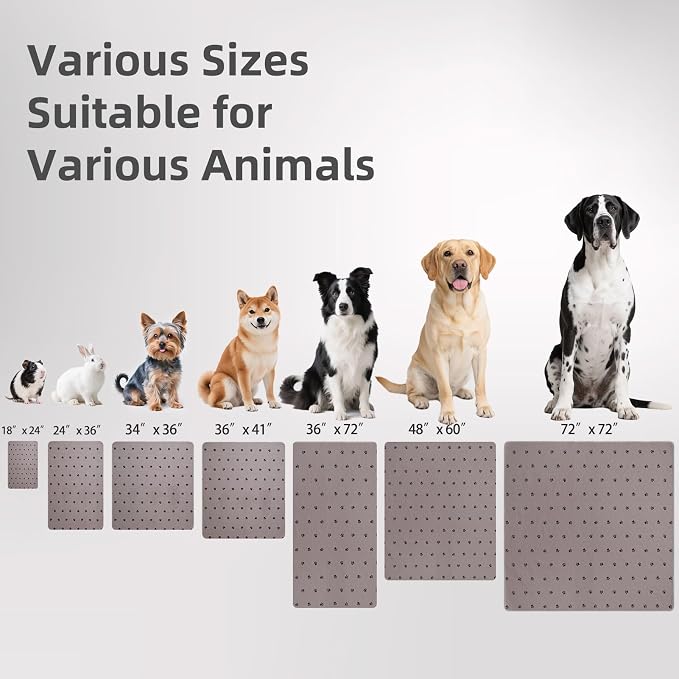 PUPTECK Washable Pee Pads for Dogs Dog Training Pads 2 Pack Brown 34x36 in | Reusable Puppy Potty Training Pads Whelping Mat Pet Food Feeding Mat Leakproof Fast Absorption Non-Slip for Couch, Crate - Image 2
