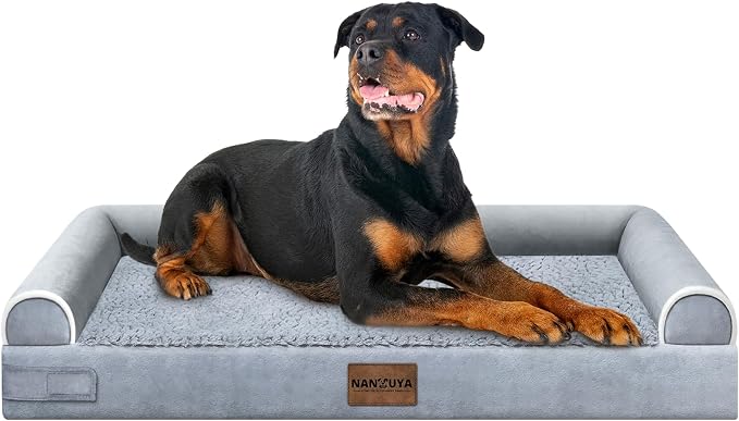 Large Dog Bed Orthopedic Washable: Beds Bolster XL Bed Big XLarge Dogs Memory Foam Sofa Couch Waterproof Removable Cover by Nanuya
