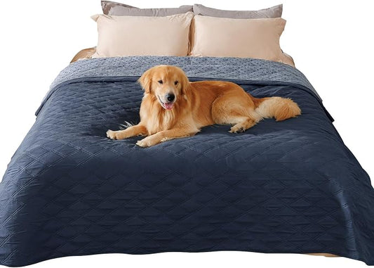 Luciphia Waterproof Couch Cover for Dogs, Non-Slip Pet Sofa Protector | Non-slip waterproof couch cover scratch-resistant machine washable protects sofa bed from spills fur, Navy Blue, 82" x 120" by luciphia