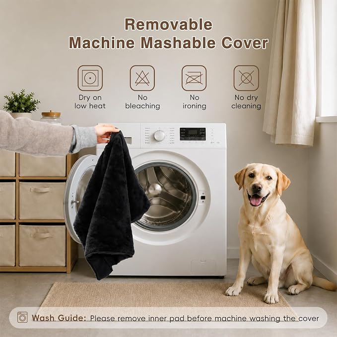 NUPIDA Waterproof Medium Dog Bed for Crate with Washable Cover, 29x18 | TPU Waterproof Layer, Easy Clean Cover, Soft Plush Surface, Durable Oxford Fabric, Non-Slip Bottom, For Medium Breeds ≤30lbs - Image 6