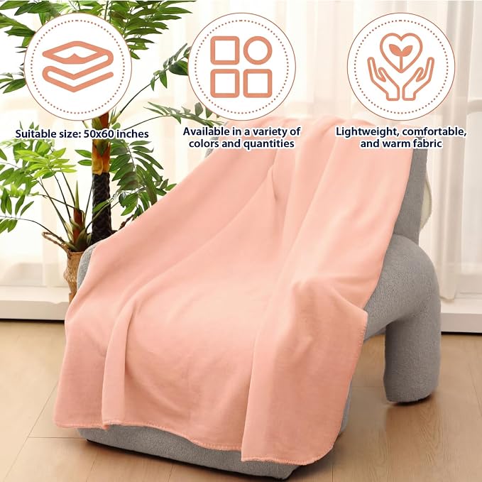 Newwiee 48 Pcs Bulk Fleece Throw Blankets 50'' x 60'' Oeko-tex Standard 100 Certified for Outdoor Wedding Guest Blankets Donation Homeless Sleepover Lap Pet Sofa, All Seasons Use (Pink Shades) - Image 6