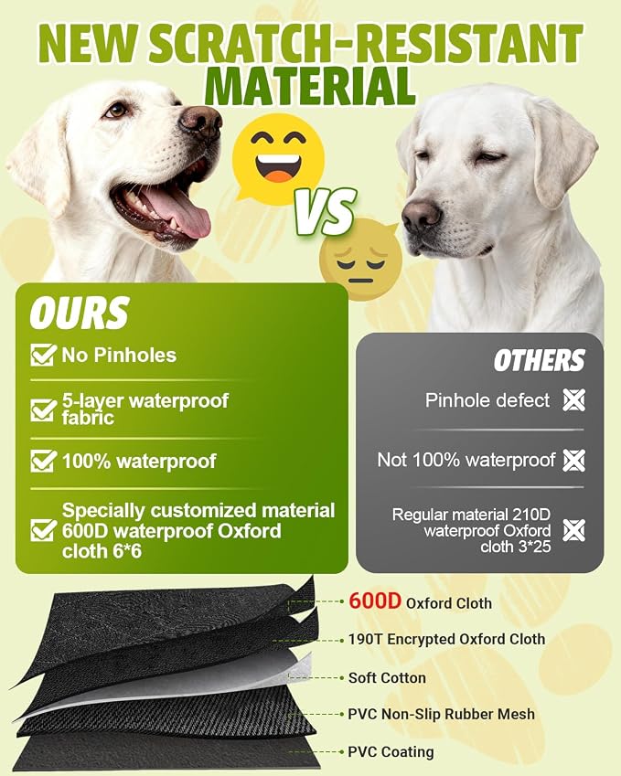 Victoper Dog Car Seat Cover, 600D Heavy Dute Car Seat Cover for Dogs Pets, 100% Waterproof Anti-Scratch Nonslip Dog Hammock for Cars, Seat Covers Protector with Seatbelt for Sedan SUV Truck XL Black - Image 3