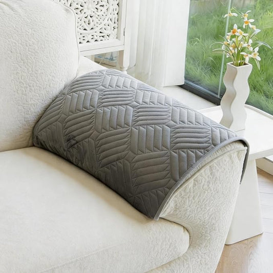 Velvet Couch Arm Rest Covers for Sofa Washable(35.4"x35.4") | Soft Sofa Cover for Armrest, No Shedding Dark Grey Couch Covers, Pet Friendly Non Slip Couch Protector Cover for Dogs by TIANXINBAOBEI