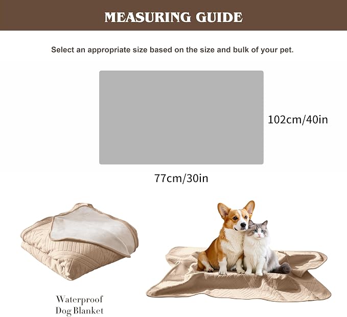 Waterproof Recliner Chair Cover - Washable Double-Sided Velvet and Pattern Reversible Cover for Couch, Sofa Protection for Dogs,30x40in/Khaki - Image 5