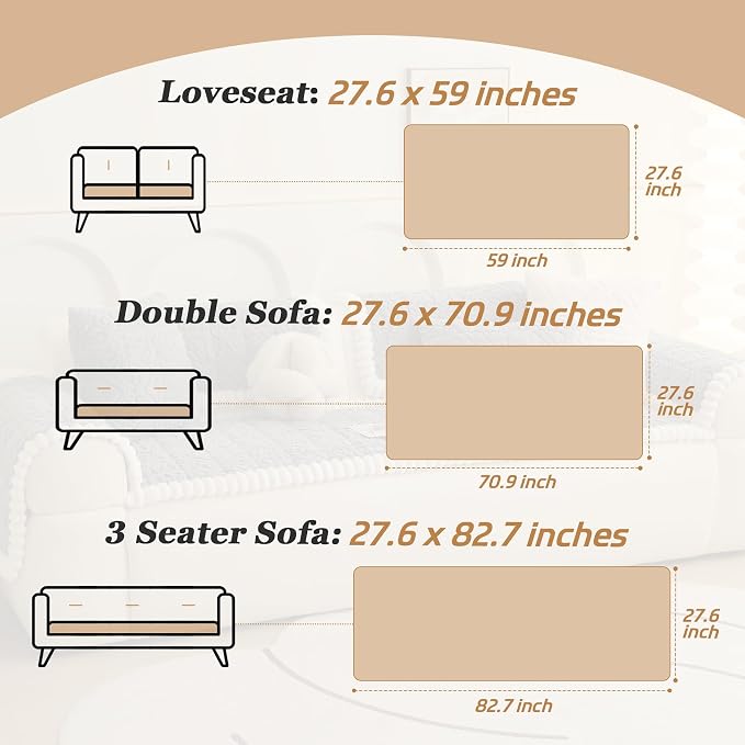 Plush Couch Cover for Dogs – Non Slip Pet Sofa Protector, Ultra Soft Washable Couch Cover for Pets, Anti-Slip Backing Furniture Protector for Cats & Dogs, Fits Standard & L-Shape Sofas (Only1PC ) - Image 5