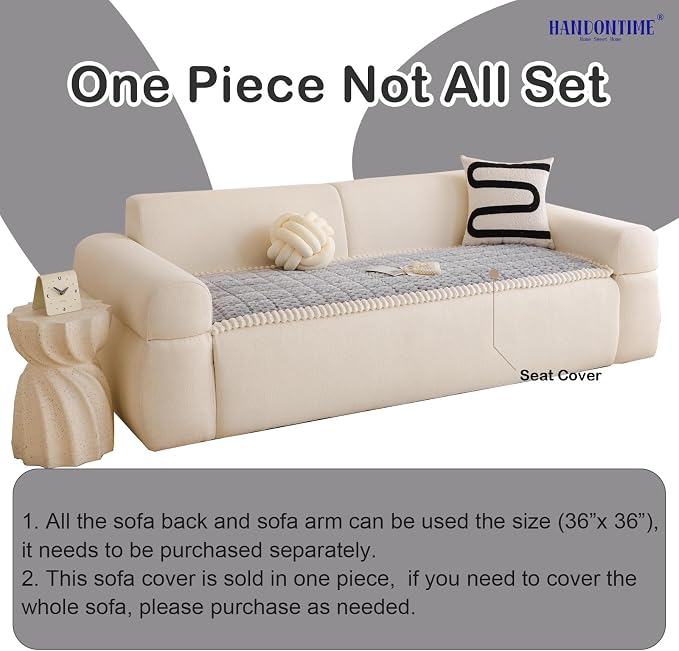 HANDONTIME Pet Couch Cover Fuzzy Sofa Covers for Pets, Couch Covers for Dogs, Washable Dog Sofa Cover Protector, Jacquard Fuzzy Non Slip Cushion Slipcover Pet Friendly (Grey, 27.6" x 82.7") - Image 4