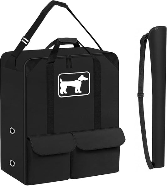 SIRUITON 600D Dog Playpen Storage Bag Fits 32" H 8 Panels & 9 Stakes | Dog Fence Travel Bag Suitable for Foldable Exercise Pet Playpen with Reinforced Double Handles. by SIRUITON