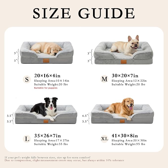 Orthopedic Dog Bed,Waterproof Memory Foam Dog Bed with Washable Removable Cover, Featuring Waterproof Lining and Non-Slip Base,Bolster Dog Couch,Suitable for Use with Dog Crate and Indoors. - Image 5