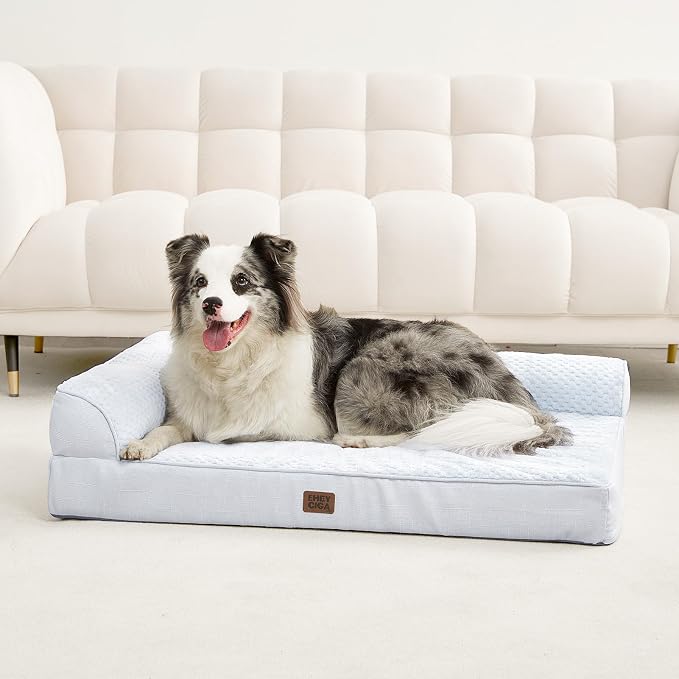 EHEYCIGA XXL Dog Bed Memory Foam, Orthopedic Giant Dog Bed Jumbo with Washable Removable Cover, Waterproof Pet Sofa Couch with Nonskid Bottom, 48x35x7.5, Washblue - Image 9