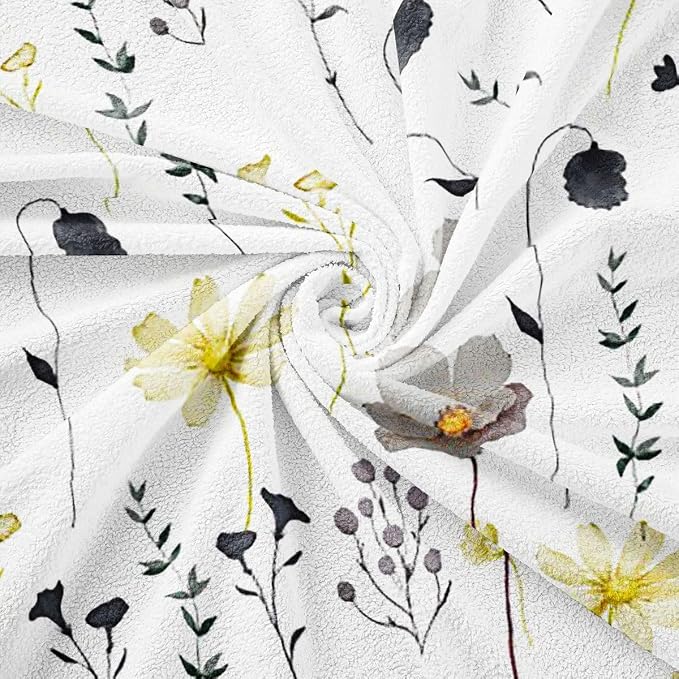 Erosebridal Watercolor Floral Couch Cover Yellow And Grey Flower Sofa Cover Modern Minimalist White Couch Protector For Cushion Couch Sofas Rustic Farmhouse Washable Non Slip Sofa Slipcover,91" X 118" - Image 7