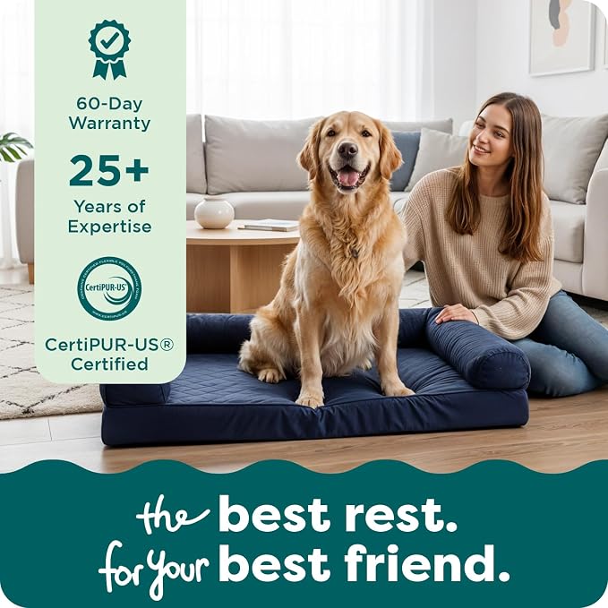 Furhaven Orthopedic Dog Bed for Large/Medium Dogs w/ Removable Bolsters & Washable Cover, For Dogs Up to 55 lbs - Plush & Velvet Waves Perfect Comfort Sofa - Celadon Green, Large - Image 9