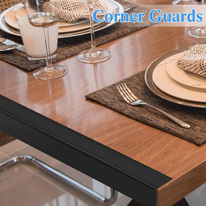Sasylvia 1 Pcs Wall Corner Protector Guards, Avoid Scratching Scuffs, Vinyl Corner Trim Molding, Ease Install & Cleaning for Door Countertop Furniture Cabinet Protection (2-3/8 x 48 Inches,Black) - Image 6