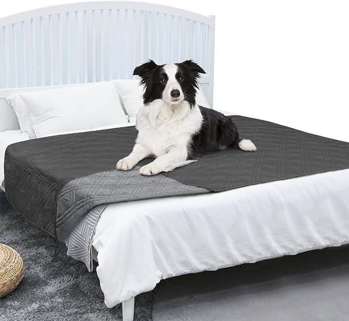 PetAmi Waterproof Couch Cover for Dogs, Non-Slip Leakproof Sofa Furniture Protector for Pet Cat, Machine Washable Bed Blanket for Car Seat, 68x82 Gray - Image 8