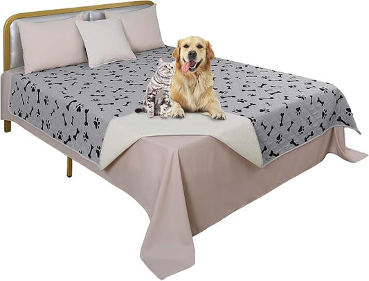 Waterproof Blankets for Dogs -NANBOWANG Dog Bed Covers for Large Dogs, Water Absorb Training Pads (10282 Gray) by NANBOWANG