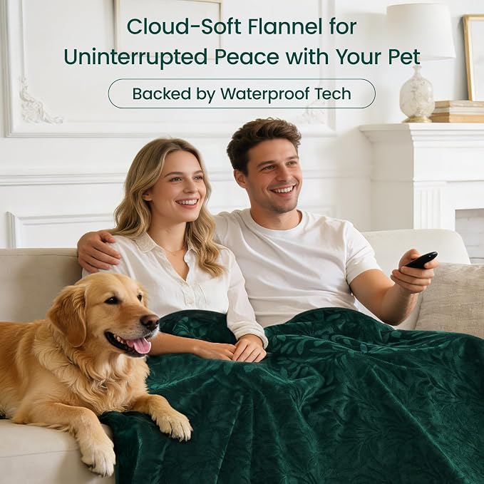 LOOBANI Waterproof King Size Blanket: Soft Flannel Water Proof Bed Blanket 85"x108" with a Storage Bag, Stain & Leak Proof King Throw Bblanket for Adults, Kids, Pets, Movie Night, Travel - Image 6