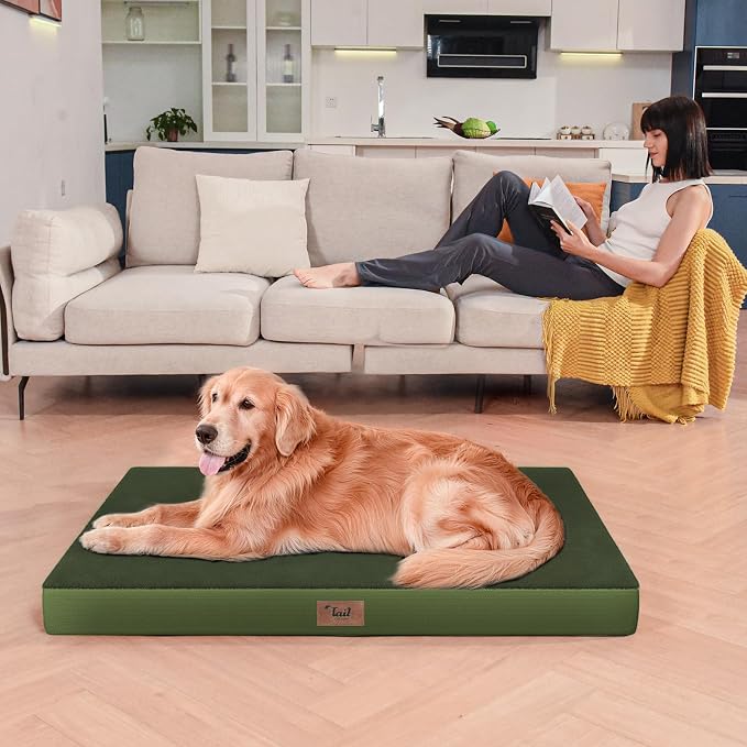 Outdoor Extra Large Dog Bed XXL for Giant Breed Dogs | Egg Crate Orthopedic Foam, Fits 48x30 Crates, TPU Waterproof Layer, Machine Washable 1680D Oxford Cover, Up to 110 lbs - Image 6