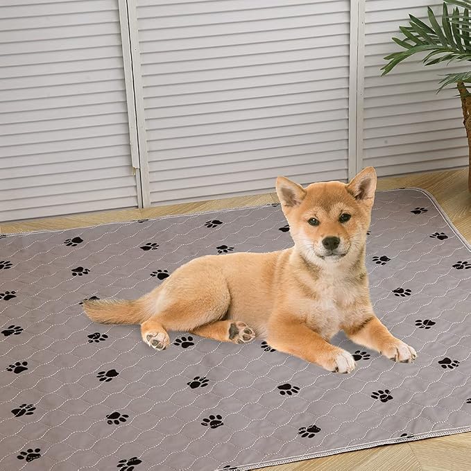 PUPTECK Washable Pee Pads for Dogs Dog Training Pads 2 Pack Brown 34x36 in | Reusable Puppy Potty Training Pads Whelping Mat Pet Food Feeding Mat Leakproof Fast Absorption Non-Slip for Couch, Crate - Image 9