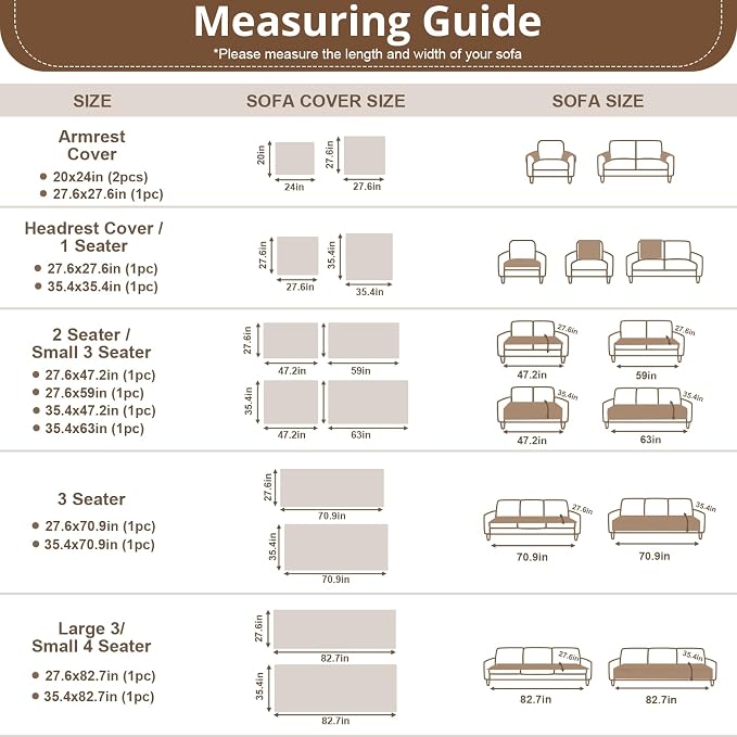 OstepDecor Couch Cover for Dogs, Washable Non Slip Sofa Cover for Pets, Soft Couch Covers for Sofa, Loveseat and Sectional, Furniture Protector Against Pet Hair & Scratches (35.4" x 35.4", Brown) - Image 8