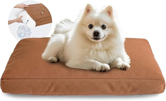 Miguel Durable Canvas Dog Bed for Small Pet Outdoor Dogs Pad 14 Ounce Canvas Waterproof Pet Pillow with Removable Washable Cover, 24 x 18 inch, Caramel by Miguel