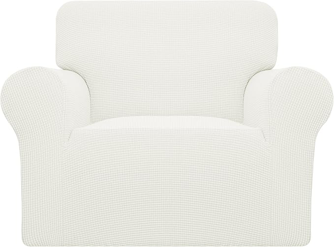 Easy-Going Stretch Oversized Chair Slipcover with Arm Washable Cream | 1-Piece Large chair covers armchair Furniture Protector for Living Room chair and a half cover Soft For Kids, Pet. by Easy-Going